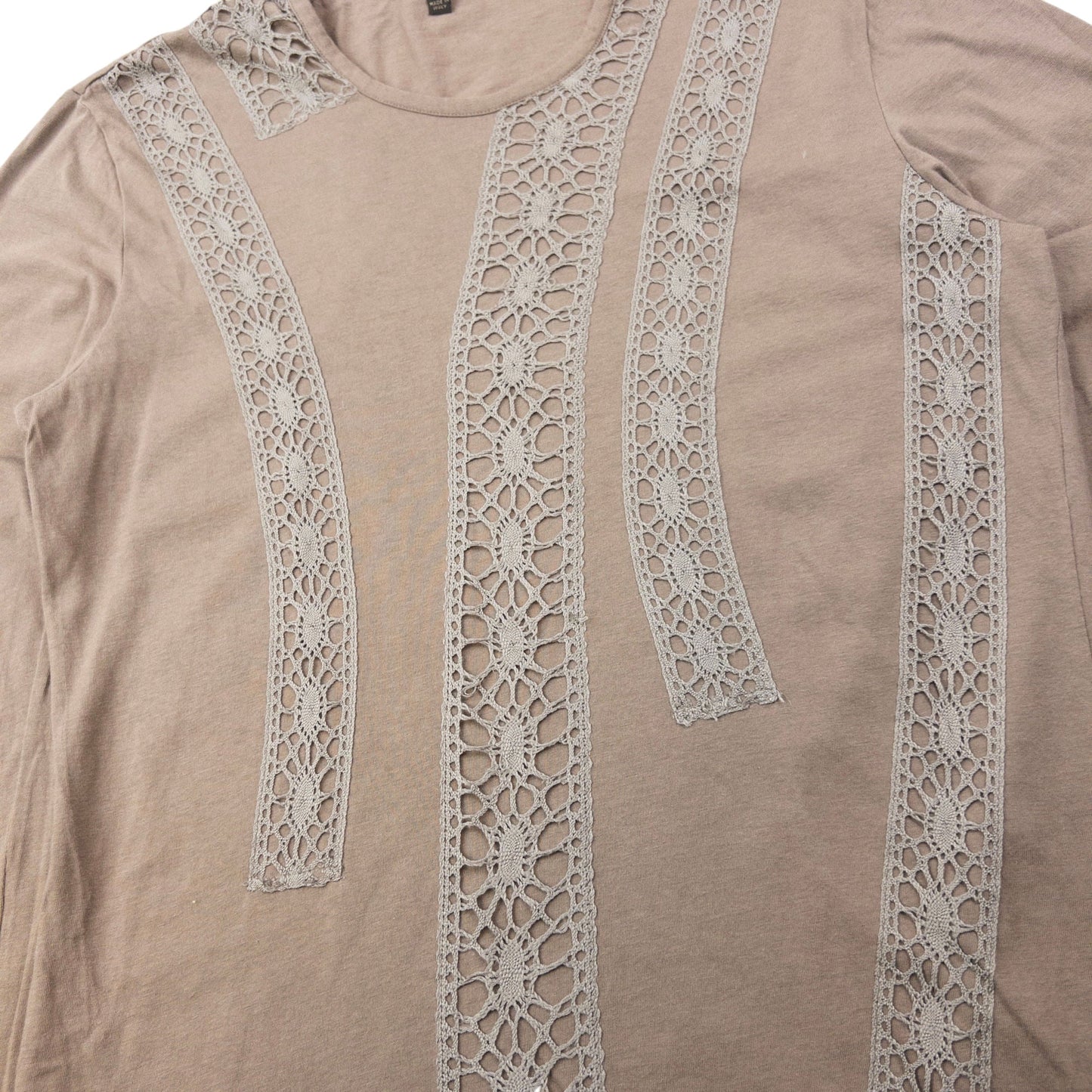 Vintage Burberry Lace Detail Long Sleeve T Shirt Size S | Small, Beige