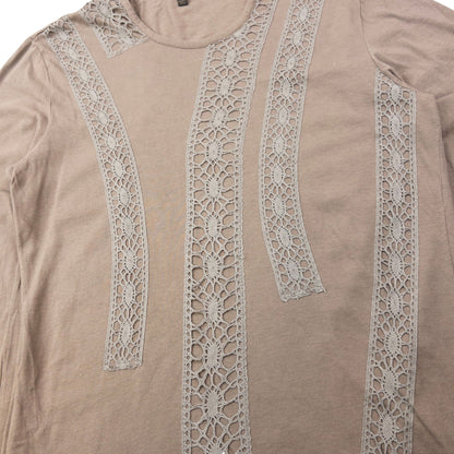 Vintage Burberry Lace Detail Long Sleeve T Shirt Size S | Small, Beige