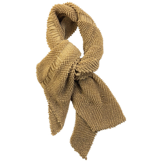 Vintage 90s Issey Miyake Stretch Popcorn Scarf | O/S, Brown