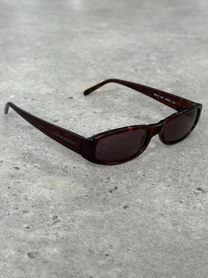 Emporio Armani 1990s Tortoiseshell Rectangle Mini Sunglasses