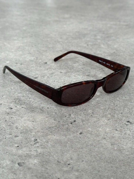 Emporio Armani 1990s Tortoiseshell Rectangle Mini Sunglasses