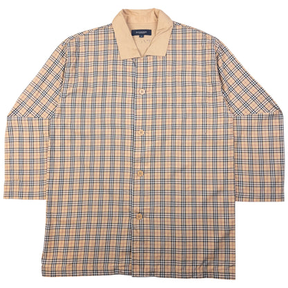 Vintage Burberry Nova Check Long Sleeve Button Up Pyjama Shirt Size M