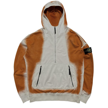 Stone Island Hand Sprayed Quarter Zip | Medium, Orange, White