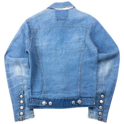 Vintage 2000s Jean Paul Gaultier Linen Denim-Look Button Up Jacket Womens Size S | Small, Blue