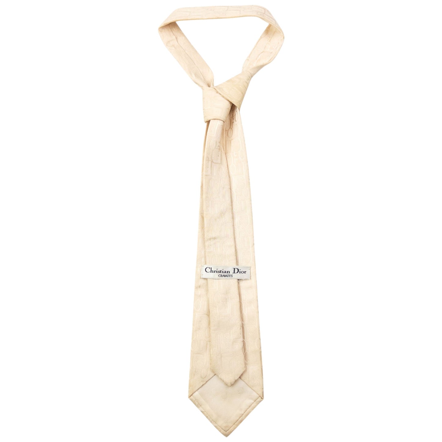Vintage 2000s Dior Monogram Silk Tie | O/S, Cream