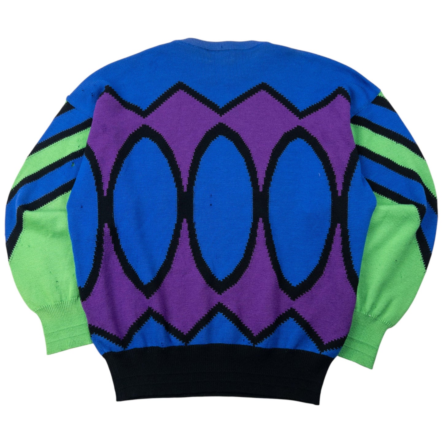 Vintage 80s Gianni Versace Wool Jumper Size M | Medium, Blue, Purple, Green, Black