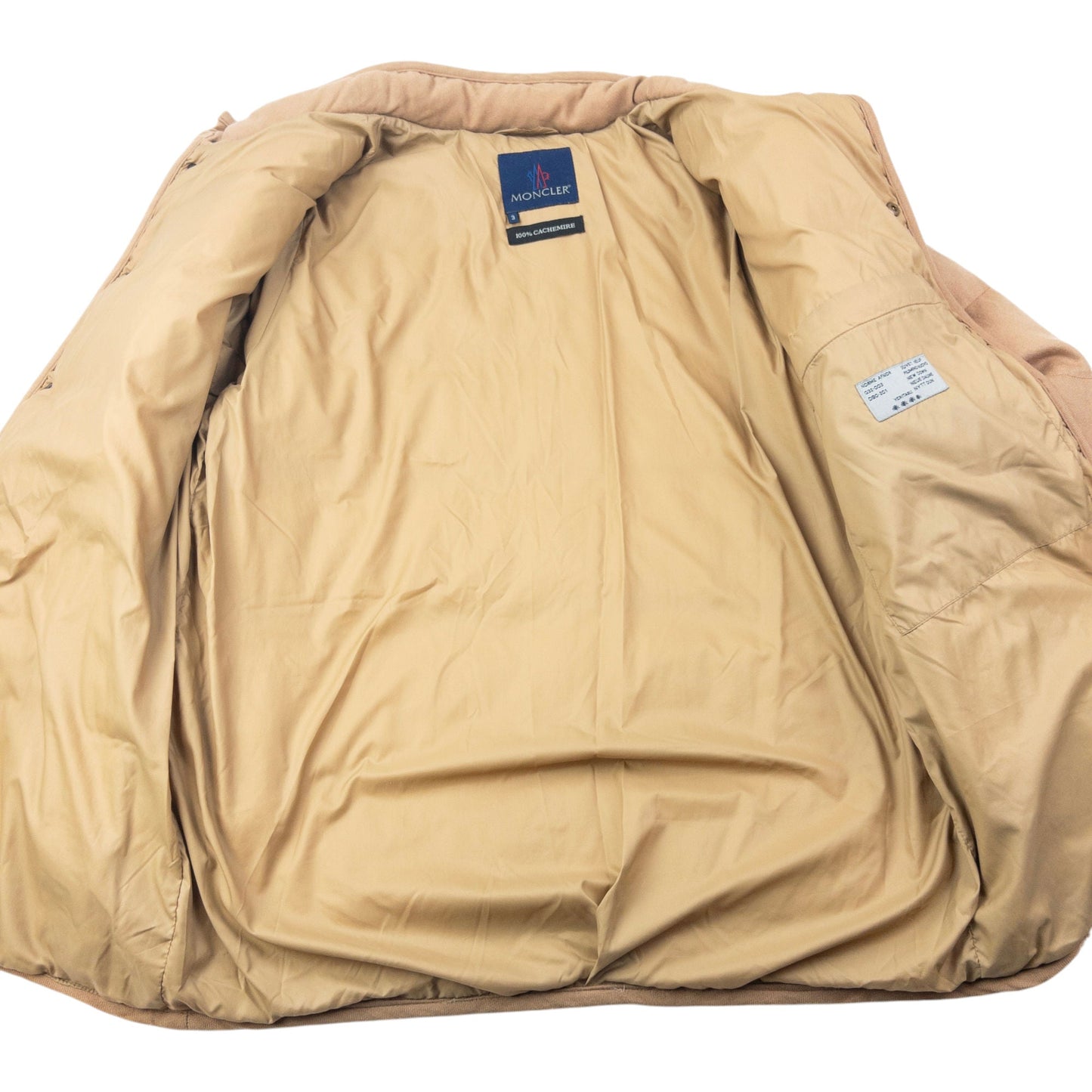 Vintage 90s Moncler Button Up Cashmere Puffer Jacket Size M | Medium, Beige