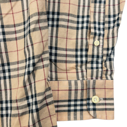 Vintage 2000s Burberry Nova Check Long Sleeve Button Up Shirt Size L | Large, Beige