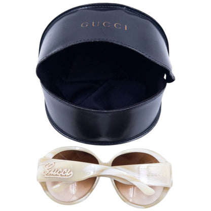 Vintage 2000s Gucci Oversized Diamanté Sunglasses | O/S, Beige
