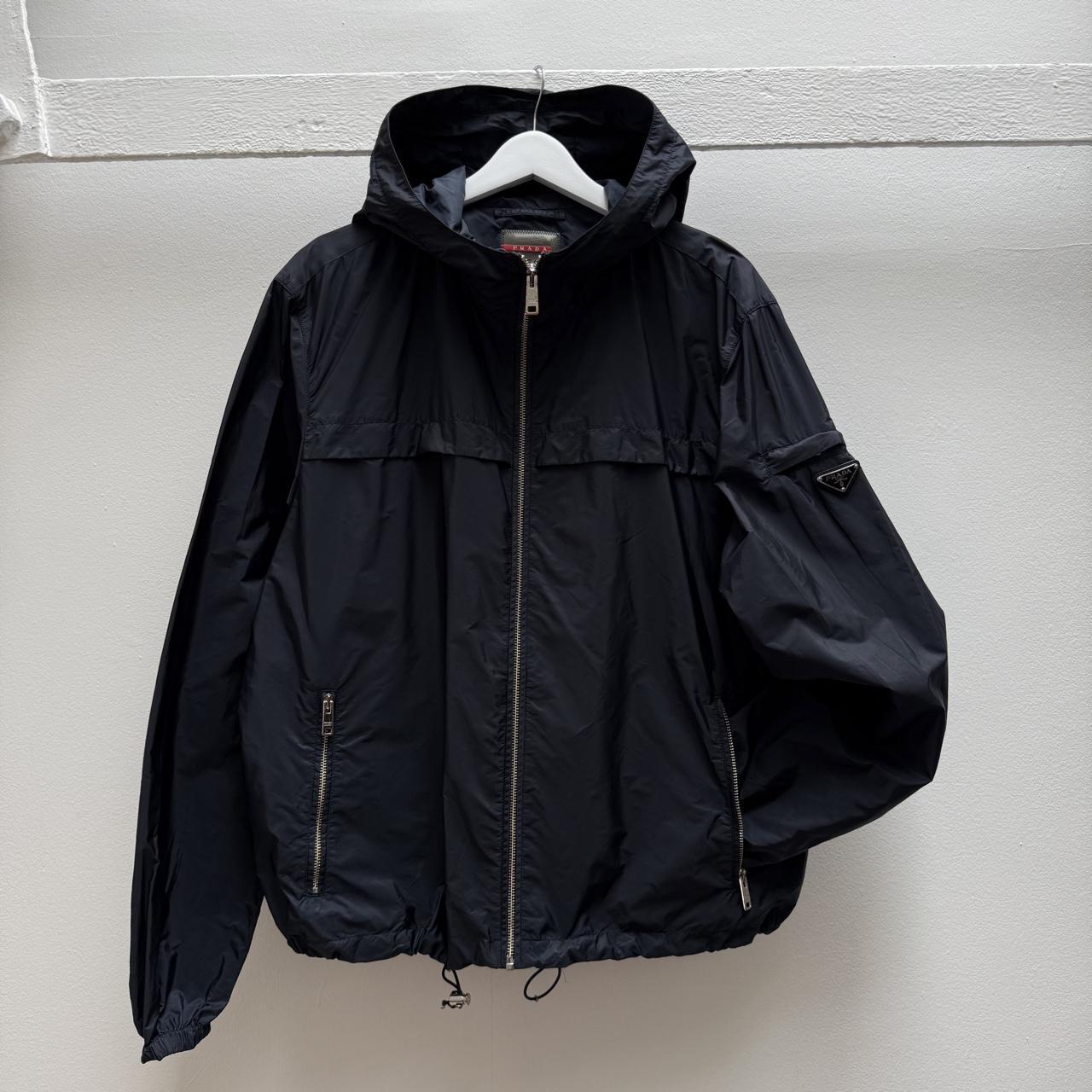 Prada Nylon Windbreaker Jacket in Navy (XL) | Extra Large, Navy