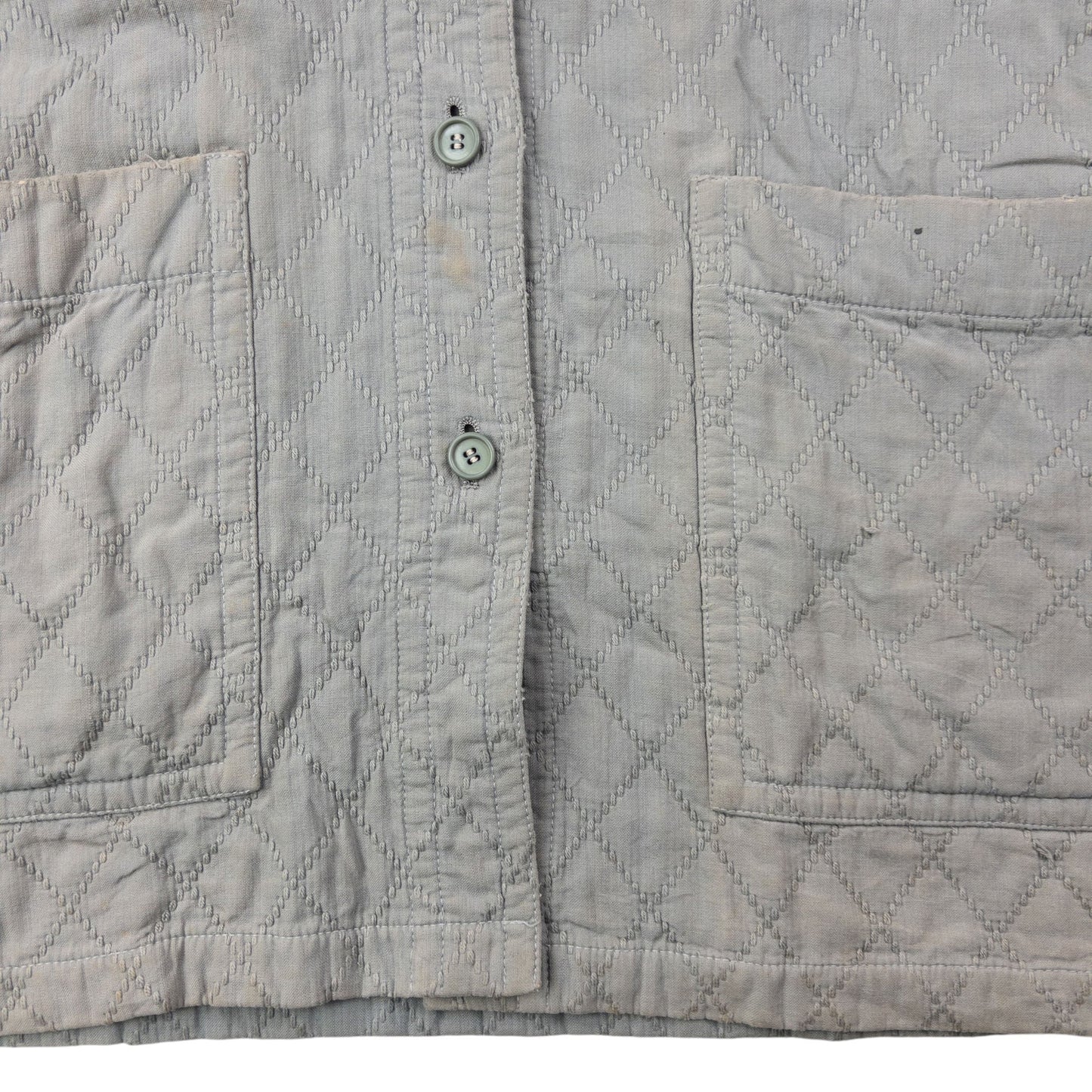 Vintage 80s Issey Miyake Button Up Quilted Jacket Size M | Medium, Grey