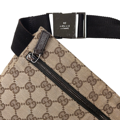 Vintage 2000s Gucci Monogram Crossbody Bag | O/S, Beige