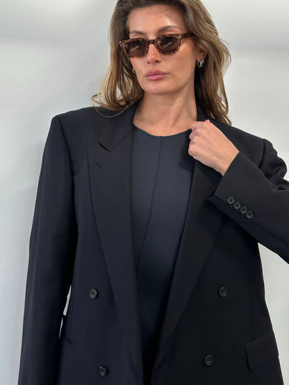 Burberry 1990s Wool Mohair Double Breasted Blazer - L/XL
