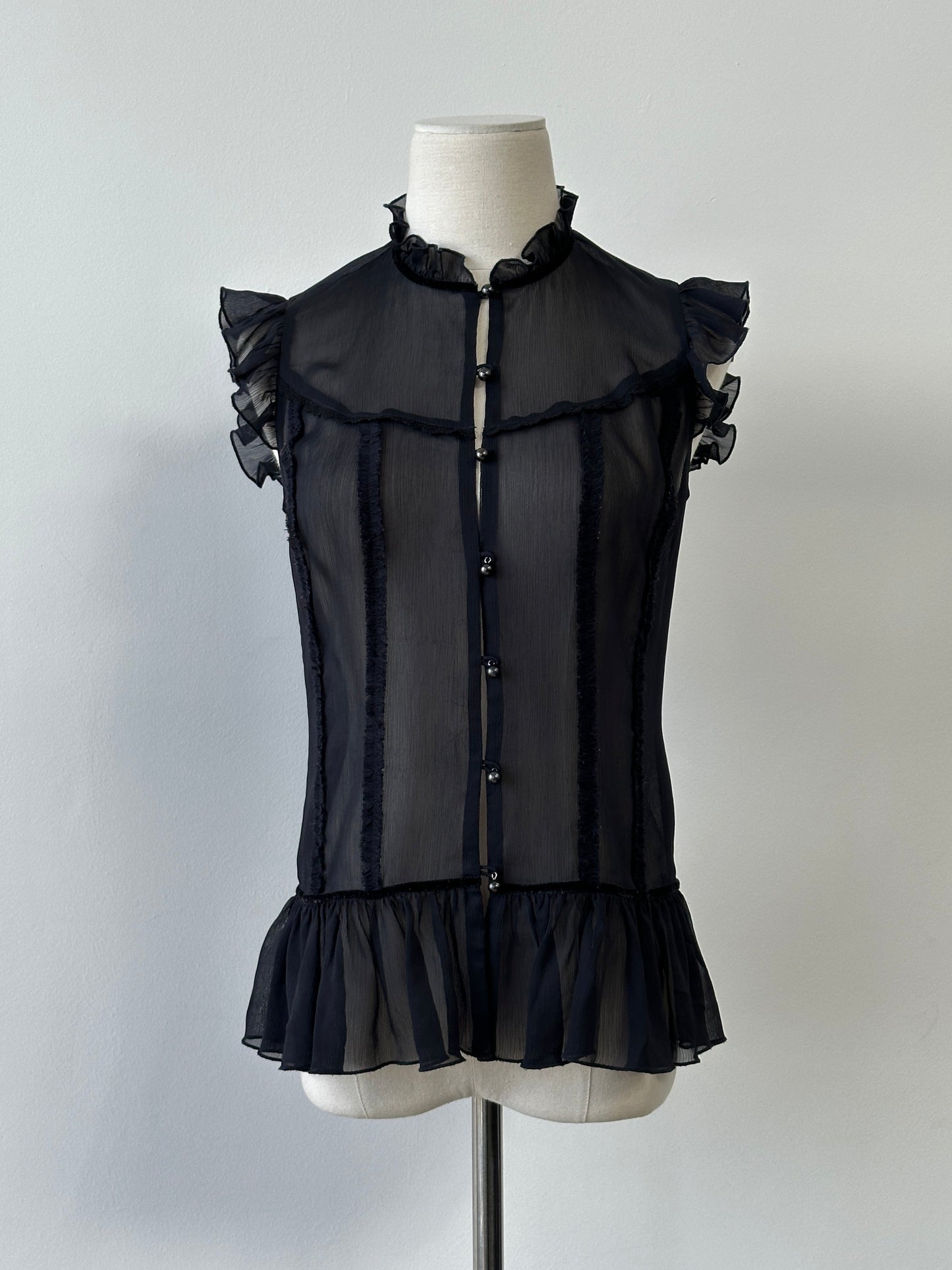 Vintage 2000s Sheer Sleeveless Top - S