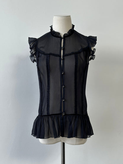 Vintage 2000s Sheer Sleeveless Top - S