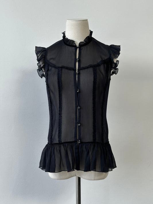 Vintage 2000s Sheer Sleeveless Top - S