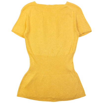 Vintage 2000s Prada Silk Cashmere Knit Top Womens Size M | Medium, Yellow