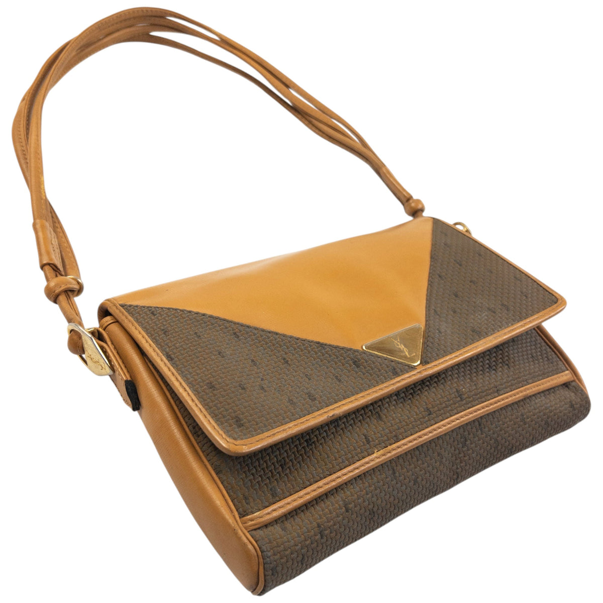 Vintage 90s YSL Yves Saint Laurent Leather Shoulder Bag | O/S, Brown