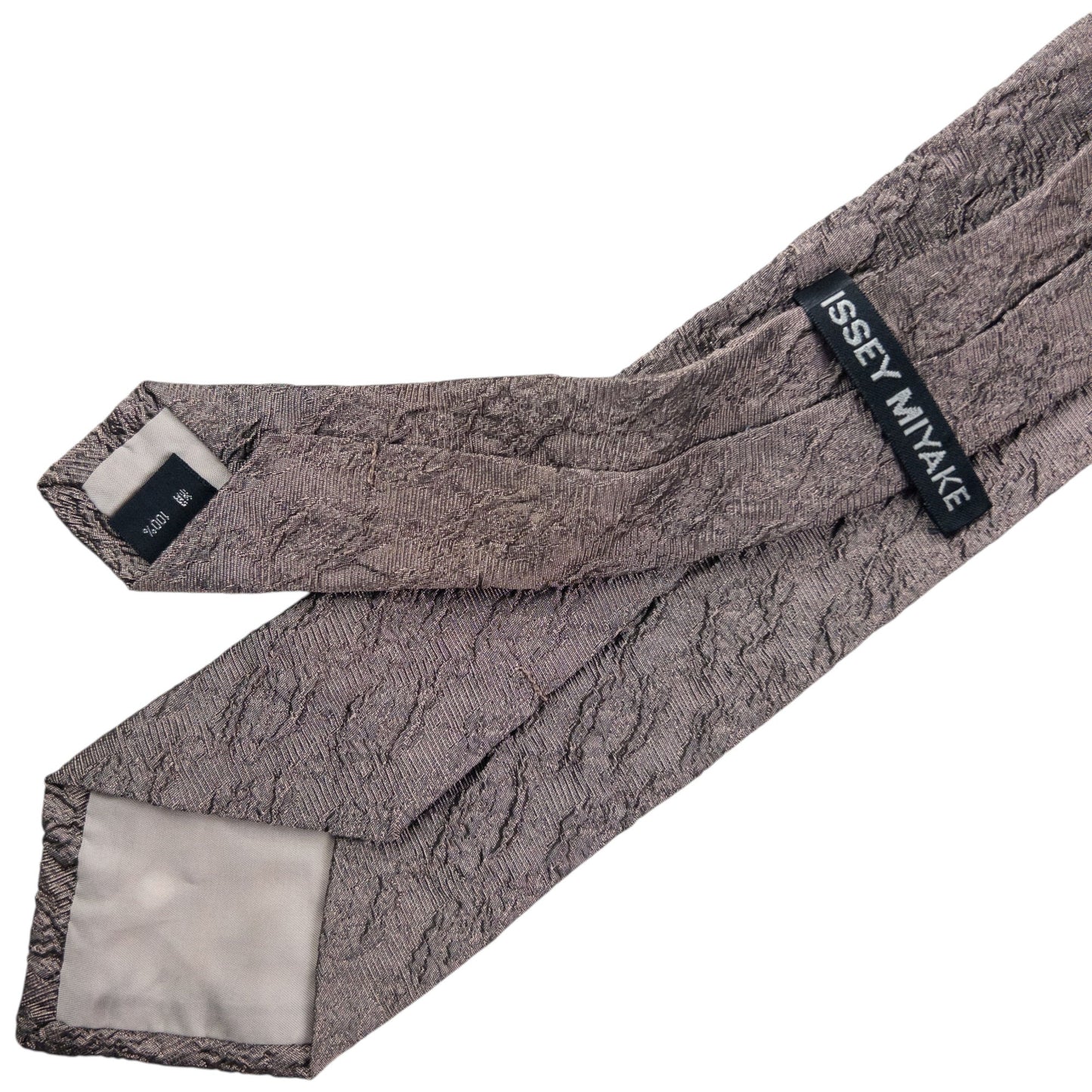 Vintage 2000s Issey Miyake Crinkle Silk Tie | O/S, Grey