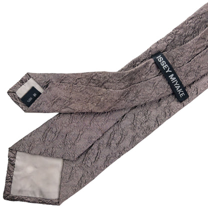 Vintage 2000s Issey Miyake Crinkle Silk Tie | O/S, Grey