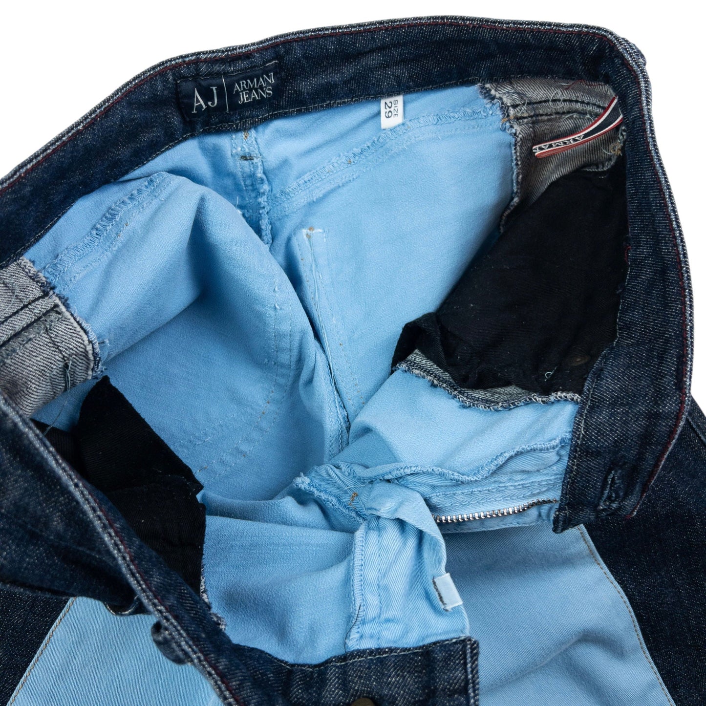 Vintage Armani Jeans Colour Block Flared Denim Jeans Womens Size W30