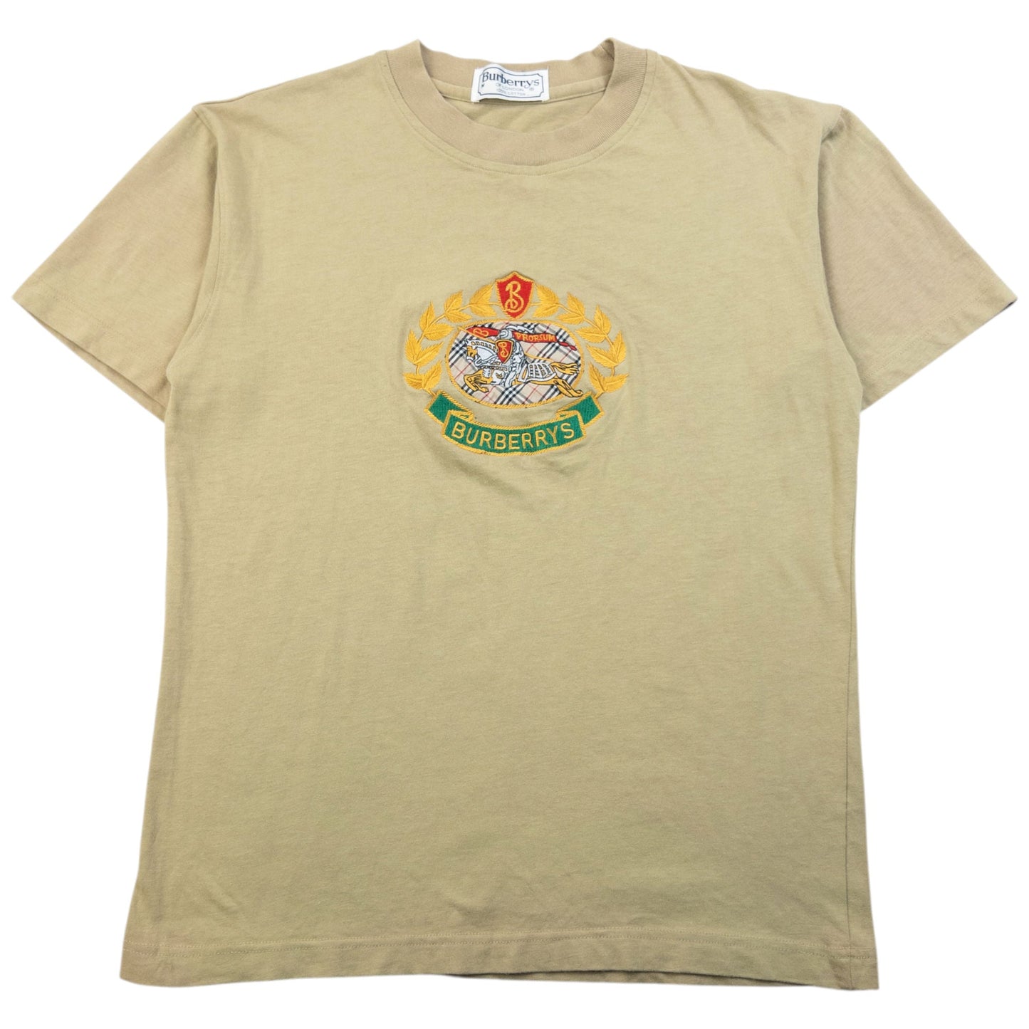 Vintage 90s Burberry Embroidered T Shirt Size S | Small, Multicoloured