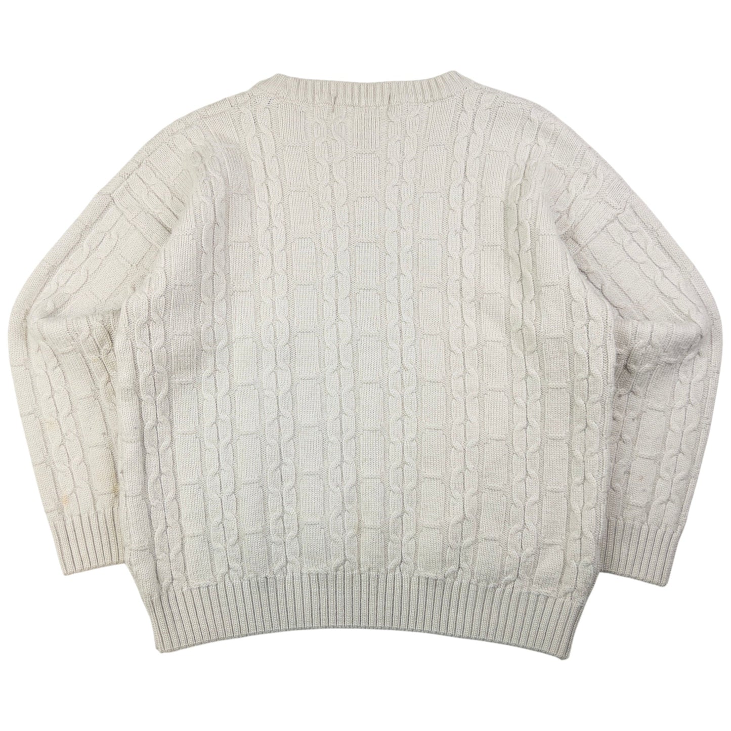 Vintage Burberry Embroidered Cable Knit Jumper Womens Size M