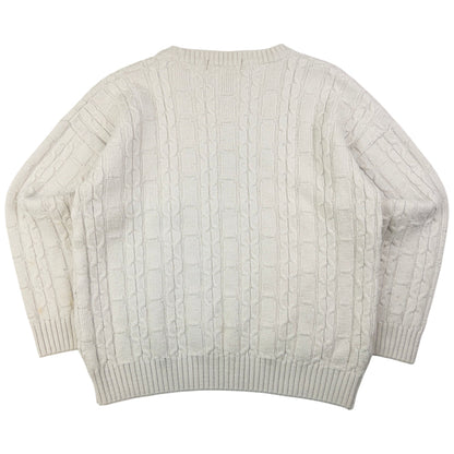 Vintage Burberry Embroidered Cable Knit Jumper Womens Size M