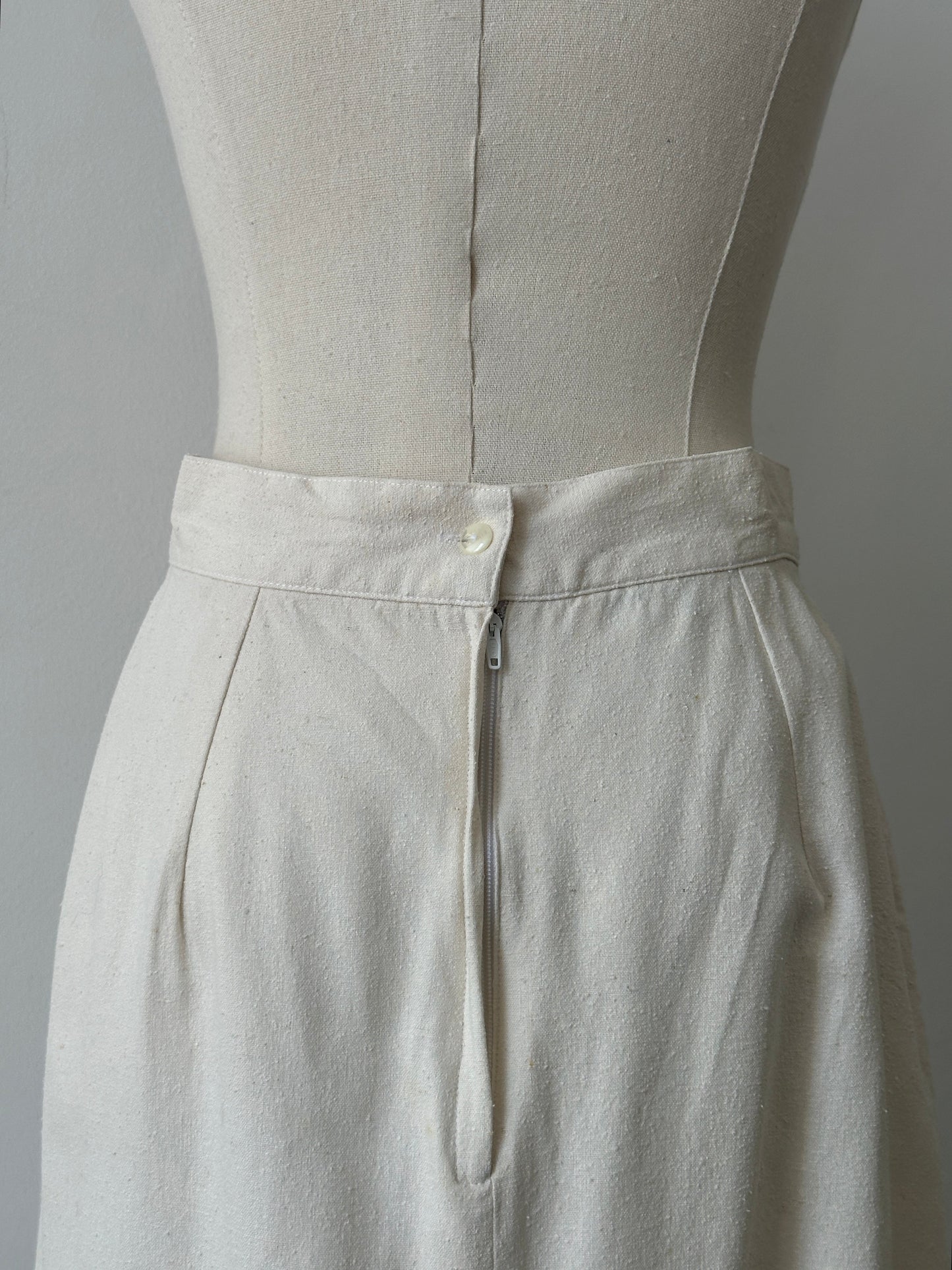 Vintage 1990s Pure Silk Midi Skirt - W26