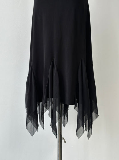 Vintage 2000s Halterneck Handkercheif Midi Dress - M