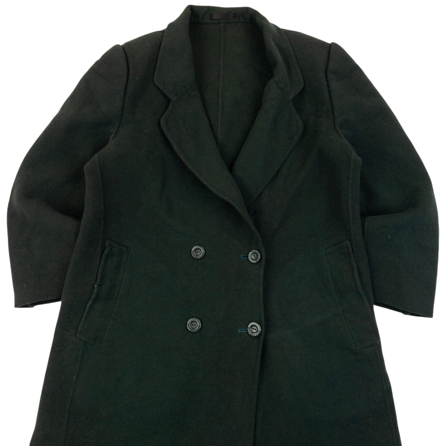 Vintage 90s Burberry Longline Wool Jacket Womens Size L | Large, Green