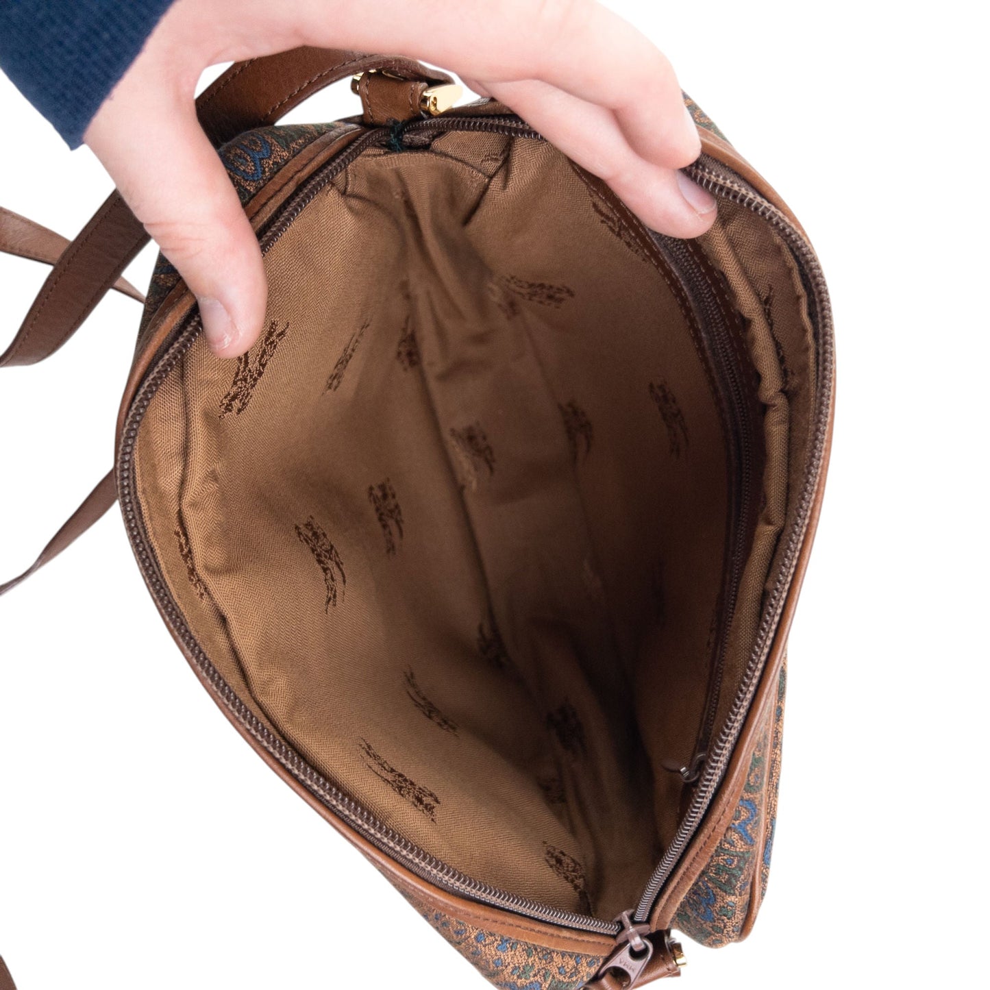 Vintage 90s Burberry Monogram Crossbody Bag | O/S, Brown