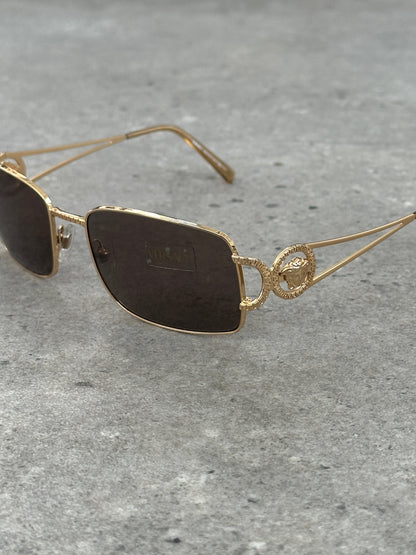 Versace 2000s Rectangular Medusa Logo Sunglasses