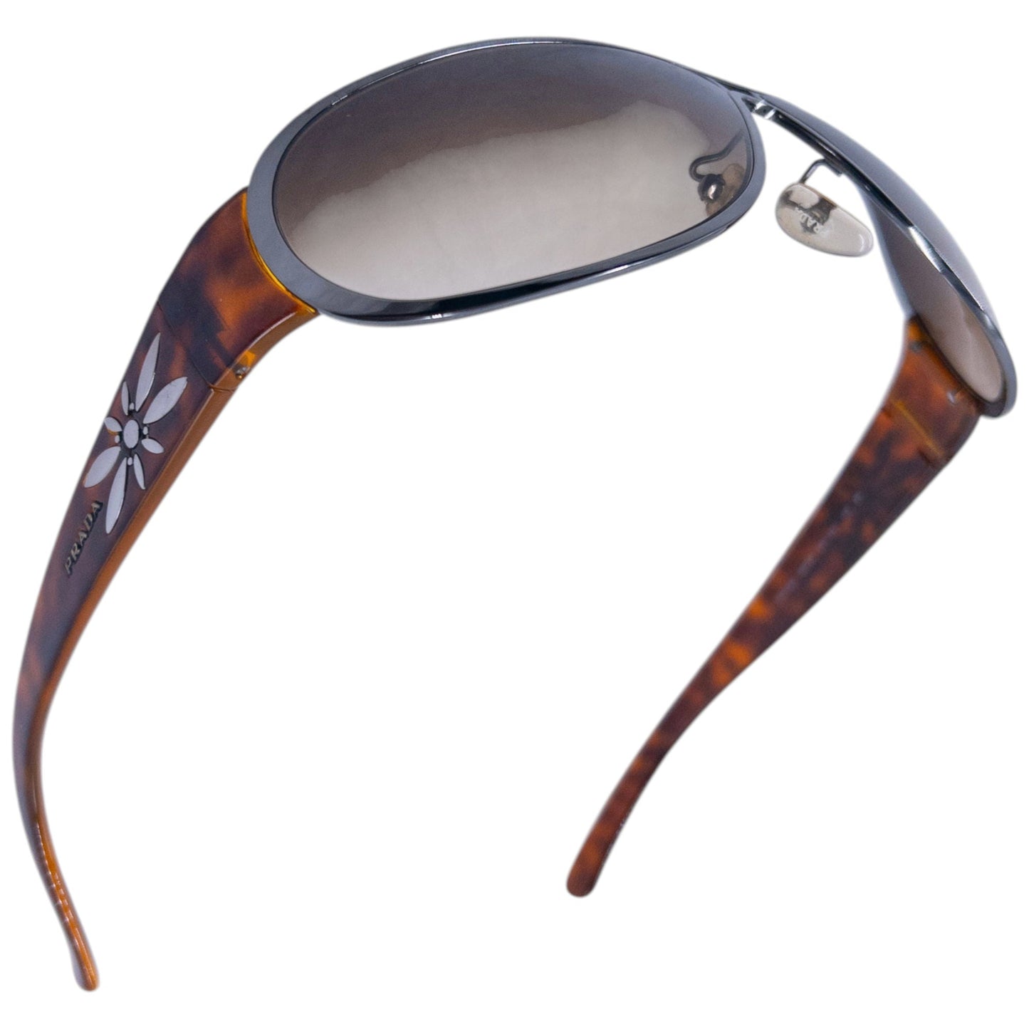 Vintage 2000s Prada Tortoise Shell Flower Sunglasses