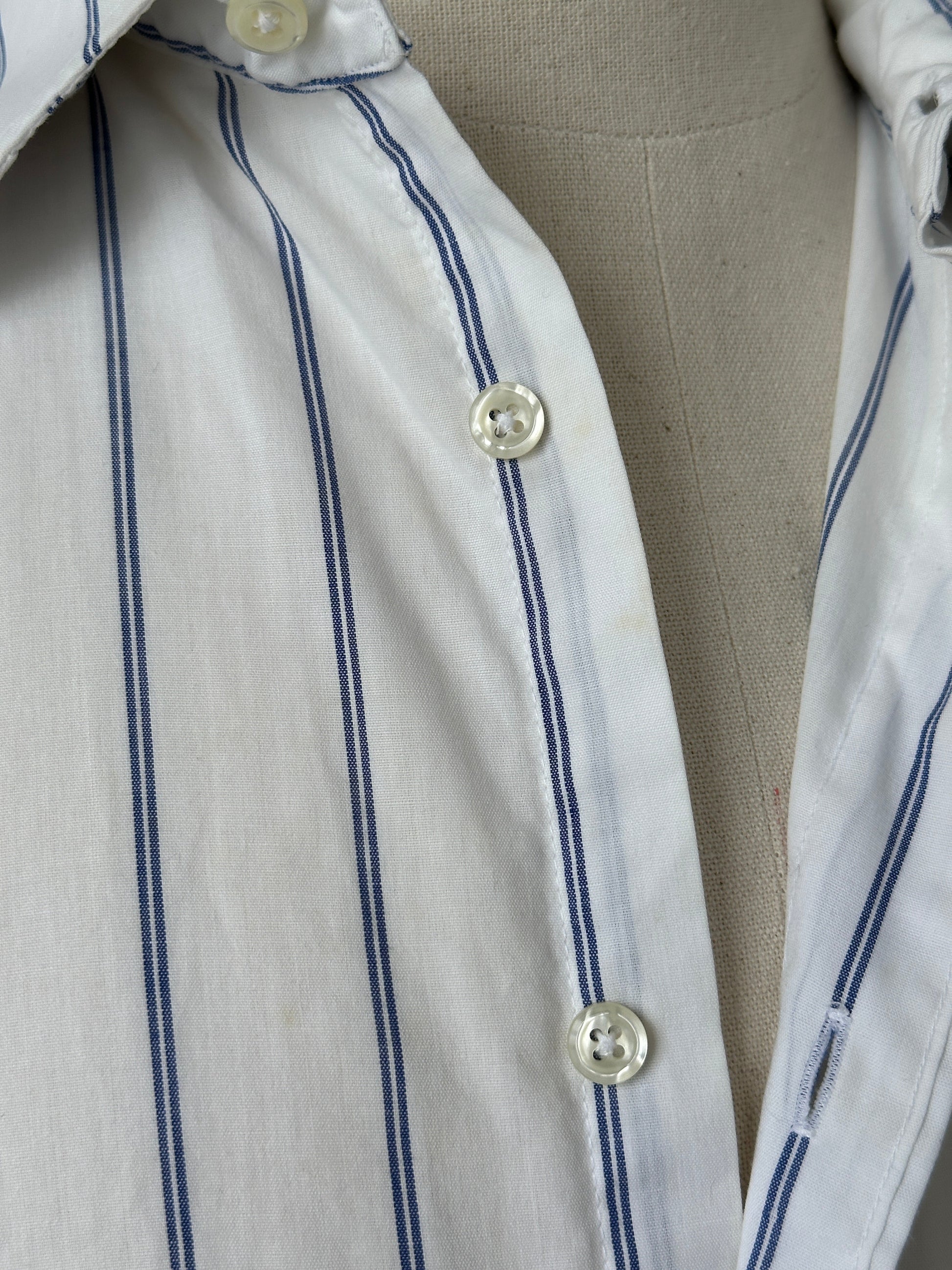 Christian Dior 1990s Cotton Short Sleeve Striped Shirt - L