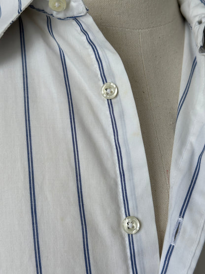 Christian Dior 1990s Cotton Short Sleeve Striped Shirt - L