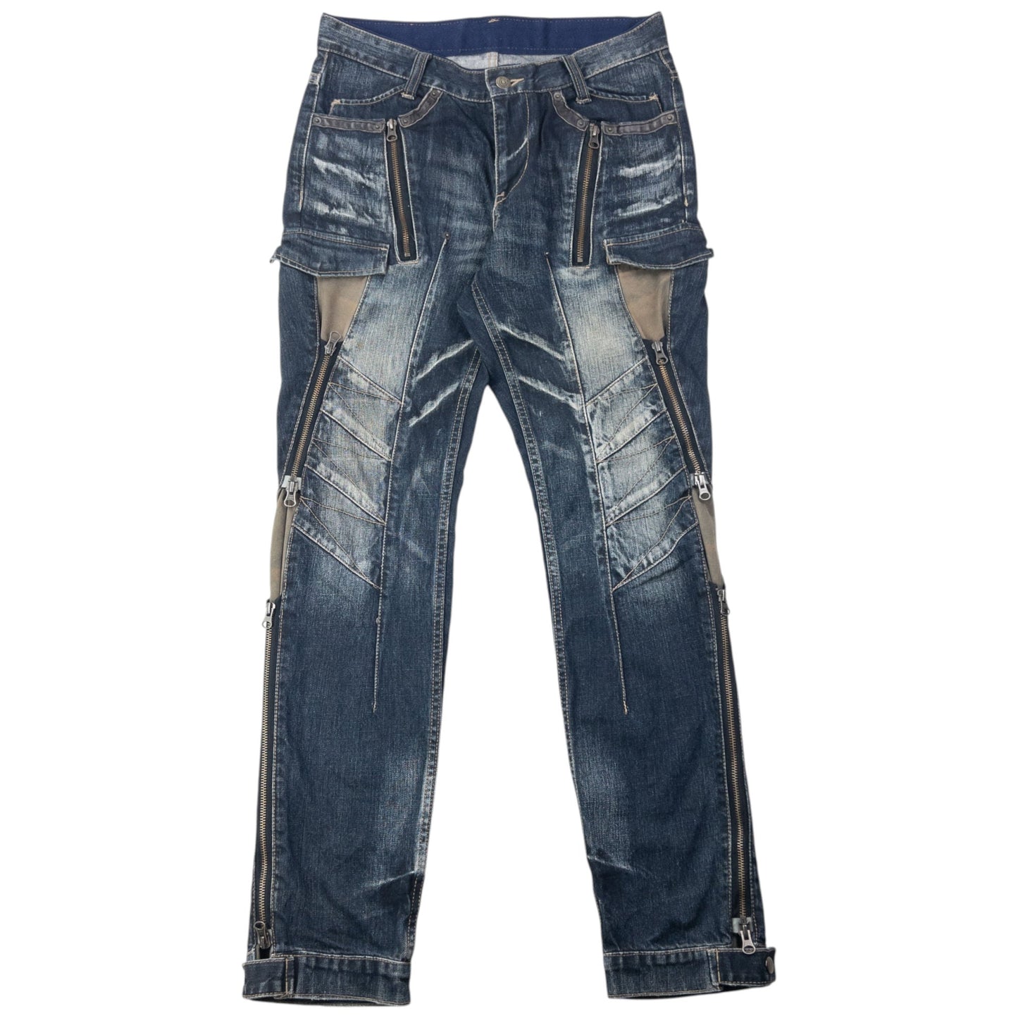 Vintage 2000s PPFM Multi Zip Denim Jeans Size W32