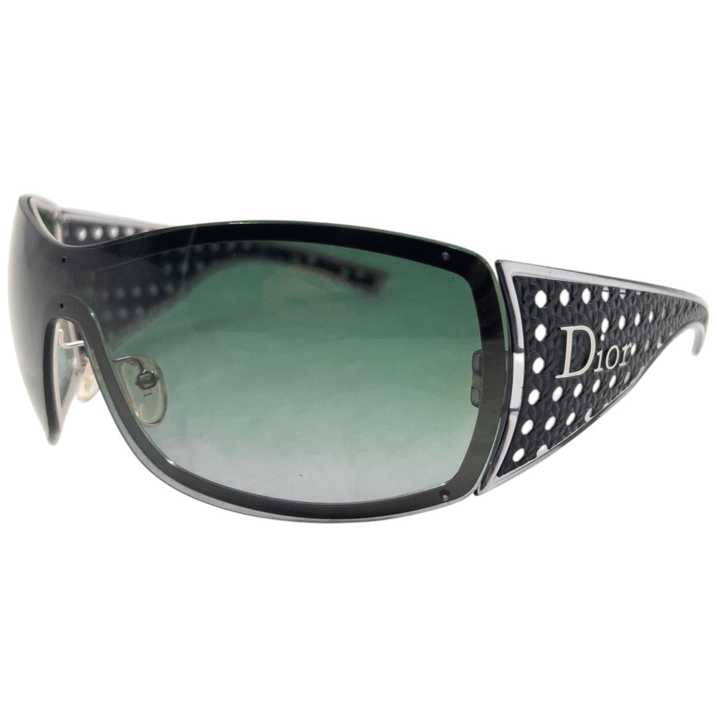 Vintage 2000s Dior Quadrille Shield Sunglasses | O/S, Black