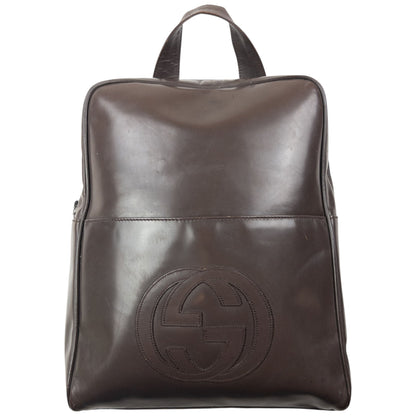 Vintage 90s Gucci Patent Leather Backpack | O/S, Brown