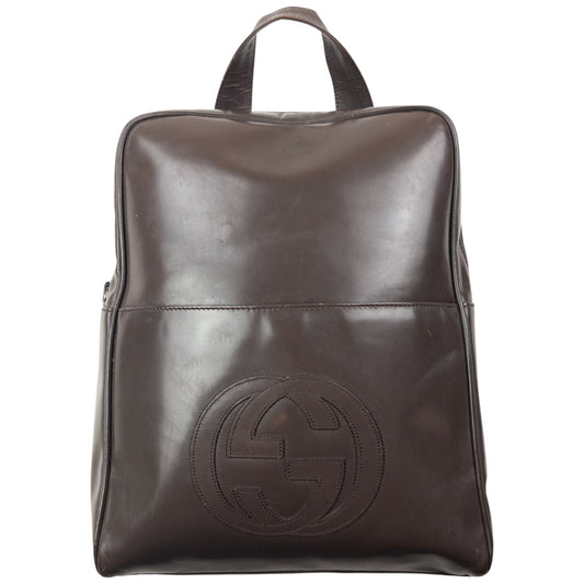 Vintage 90s Gucci Patent Leather Backpack | O/S, Brown