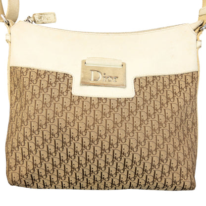 Vintage 2000s Dior Monogram Crossbody Bag | O/S, Beige