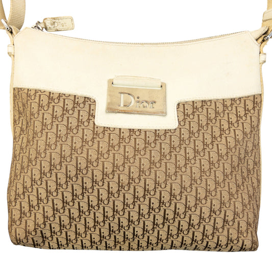 Vintage 2000s Dior Monogram Crossbody Bag | O/S, Beige