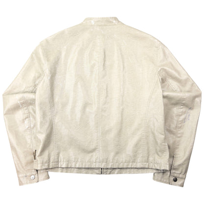 Vintage Armani Jeans Leather Biker Jacket Size M