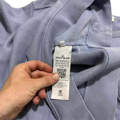 Stone Island Baby Blue Pullover Crewneck | Large, Blue