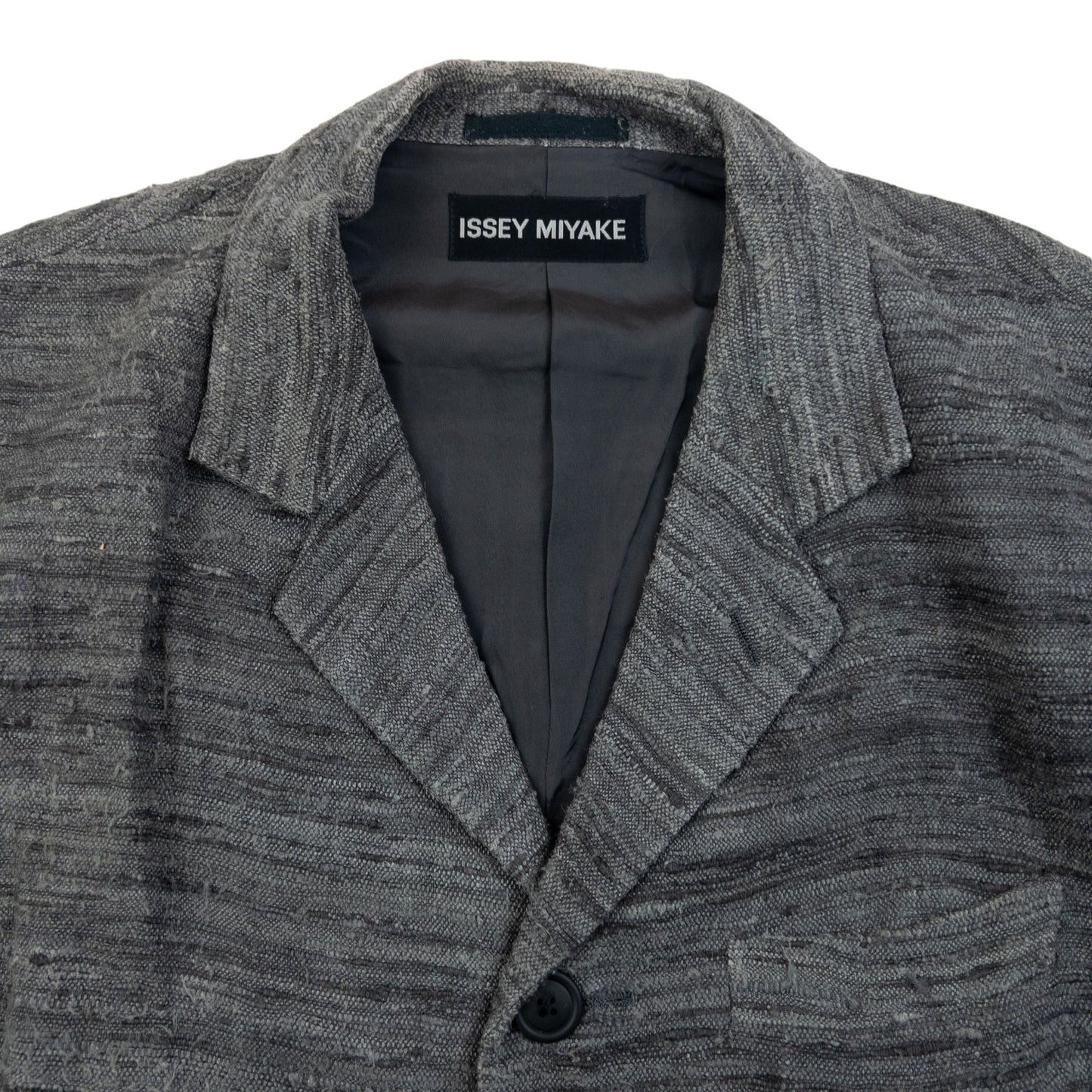 Vintage 2000s Issey Miyake Woven Blazer Jacket Size L | Large, Grey