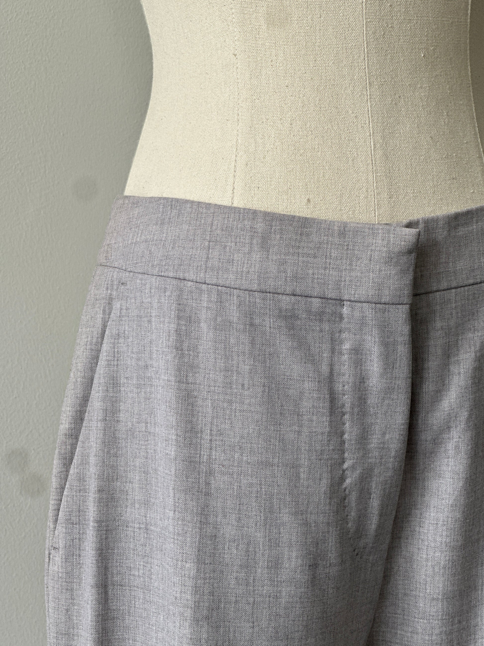 Max Mara 1990s Pure Wool Straight Leg Tailored Trousers - W28