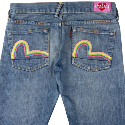 Vintage Evisu Donna Double Gull Embroidered Japanese Denim Jeans Size W31