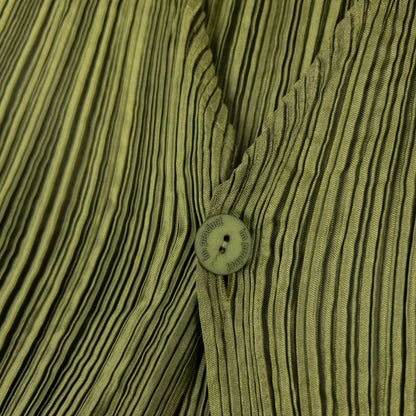 Vintage 90s Issey Miyake Pleated Longline Vest Dress Womens Size M | Medium, Green