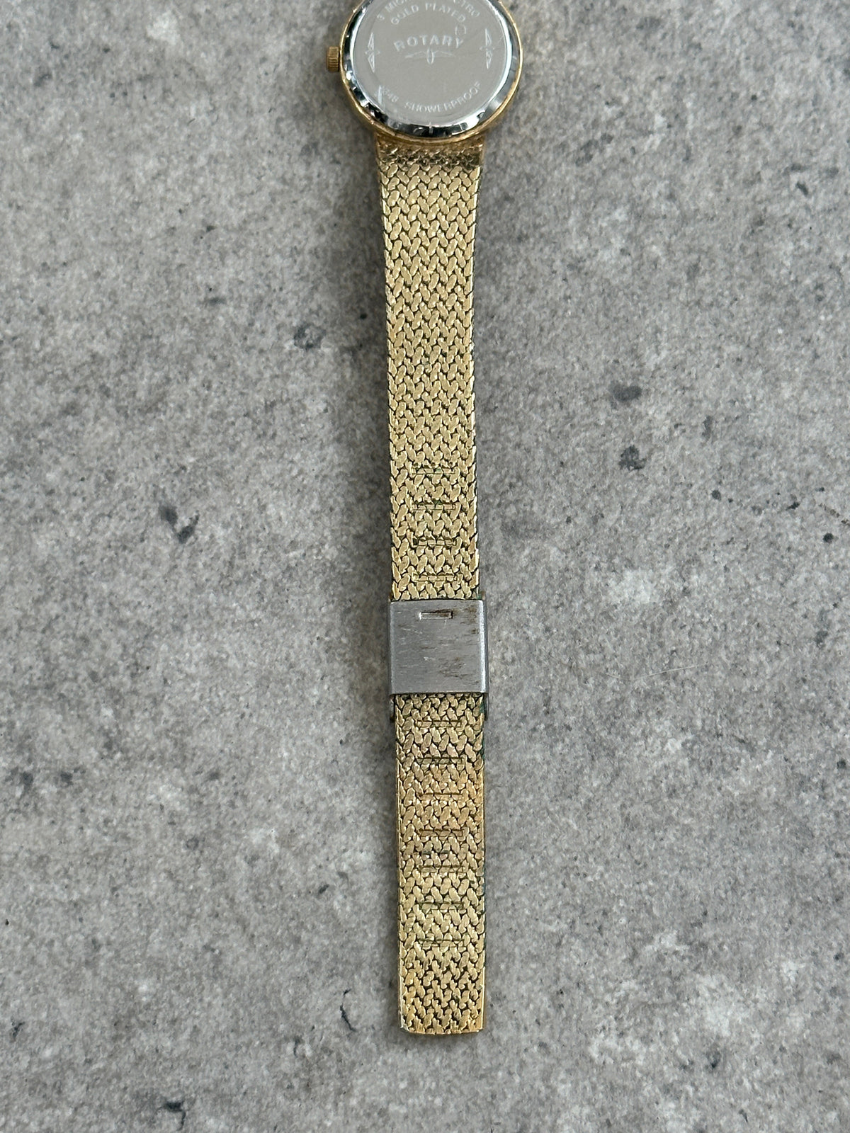 Rotary 1980s Gold Plated Quartz Bracelet Logo Watch
