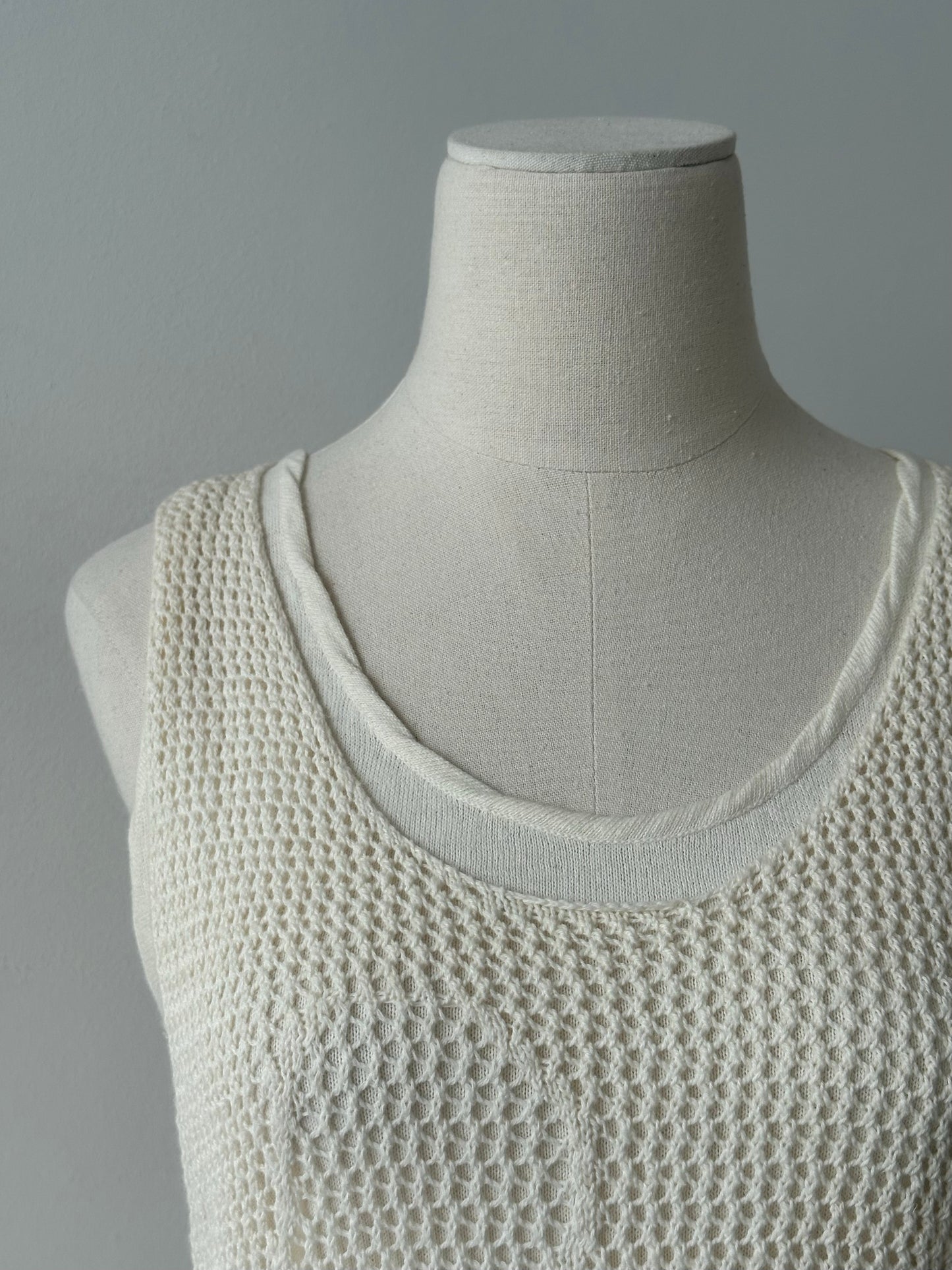 Donna Karan 1990s Cotton Linen Layered Top - M